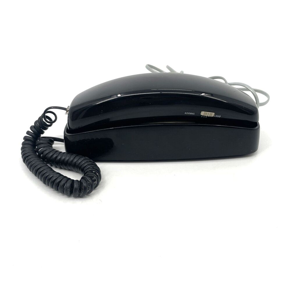 AT&T Trimline 210 Black Touchtone Telephone Wall Desk Phone Push Button WORKS